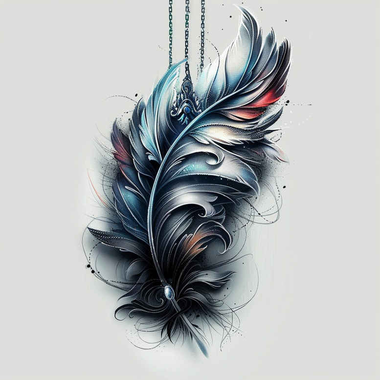 Piórka - Free tattoo design ideas ai genereted - inkby.ai
