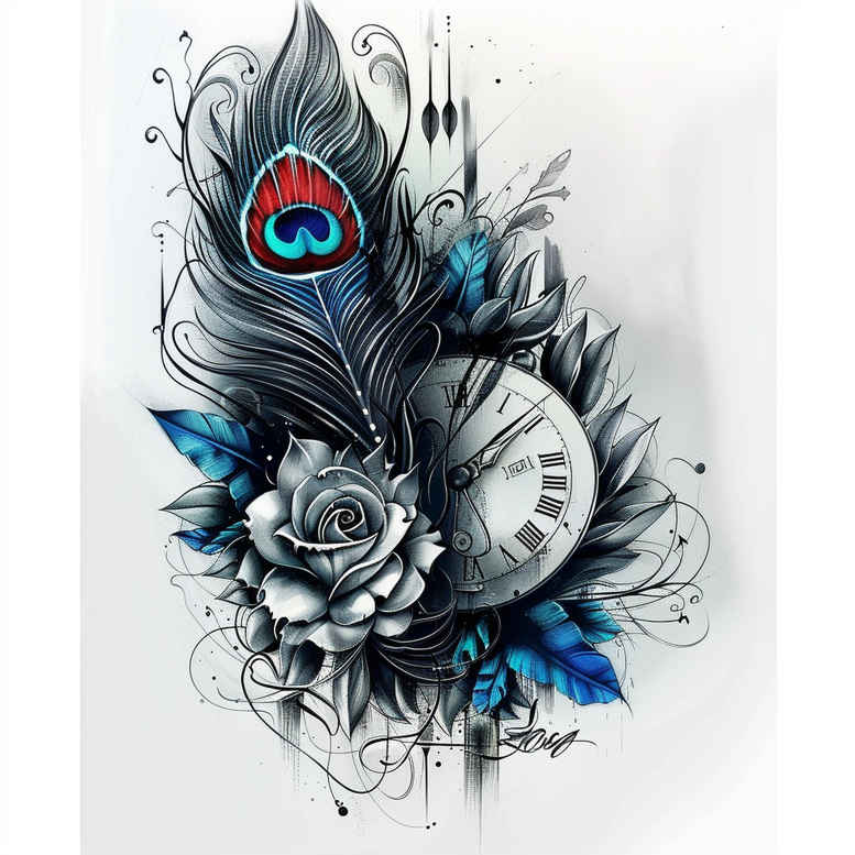 Piórka - Free tattoo design ideas ai genereted - inkby.ai