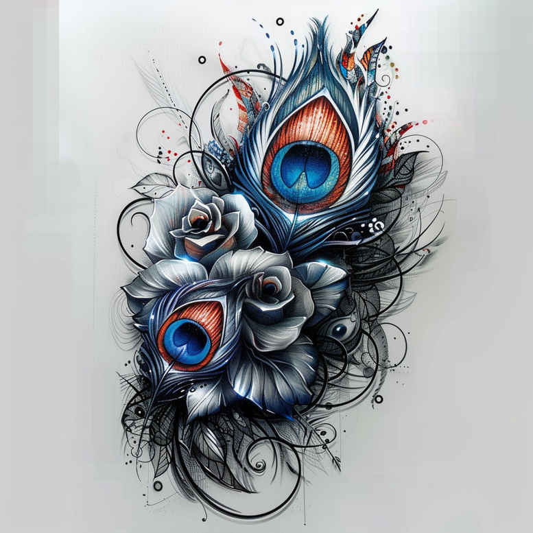 Piórka - Free tattoo design ideas ai genereted - inkby.ai