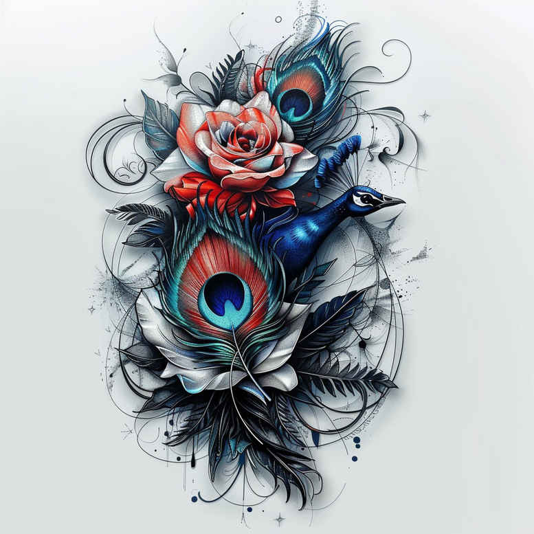Piórka - Free tattoo design ideas ai genereted - inkby.ai