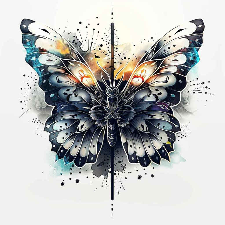Motyle ćmy ważki - Free tattoo design ideas ai genereted - inkby.ai