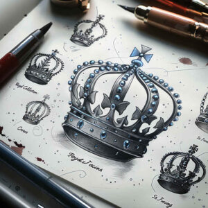 Korony i diamenty - Free tattoo design ideas ai genereted - inkby.ai