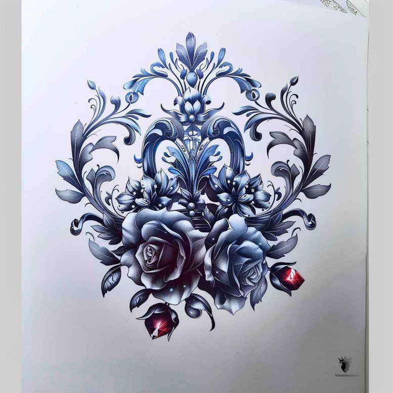 Korony i diamenty - Free tattoo design ideas ai genereted - inkby.ai
