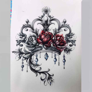 Korony i diamenty - Free tattoo design ideas ai genereted - inkby.ai