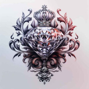 Korony i diamenty - Free tattoo design ideas ai genereted - inkby.ai