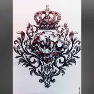 Korony i diamenty - Free tattoo design ideas ai genereted - inkby.ai