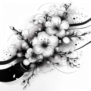 Delikatne kwiaty - Free tattoo design ideas ai genereted - inkby.ai
