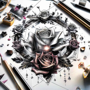 Korony i diamenty - Free tattoo design ideas ai genereted - inkby.ai