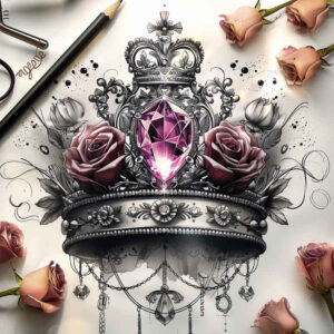 Korony i diamenty - Free tattoo design ideas ai genereted - inkby.ai