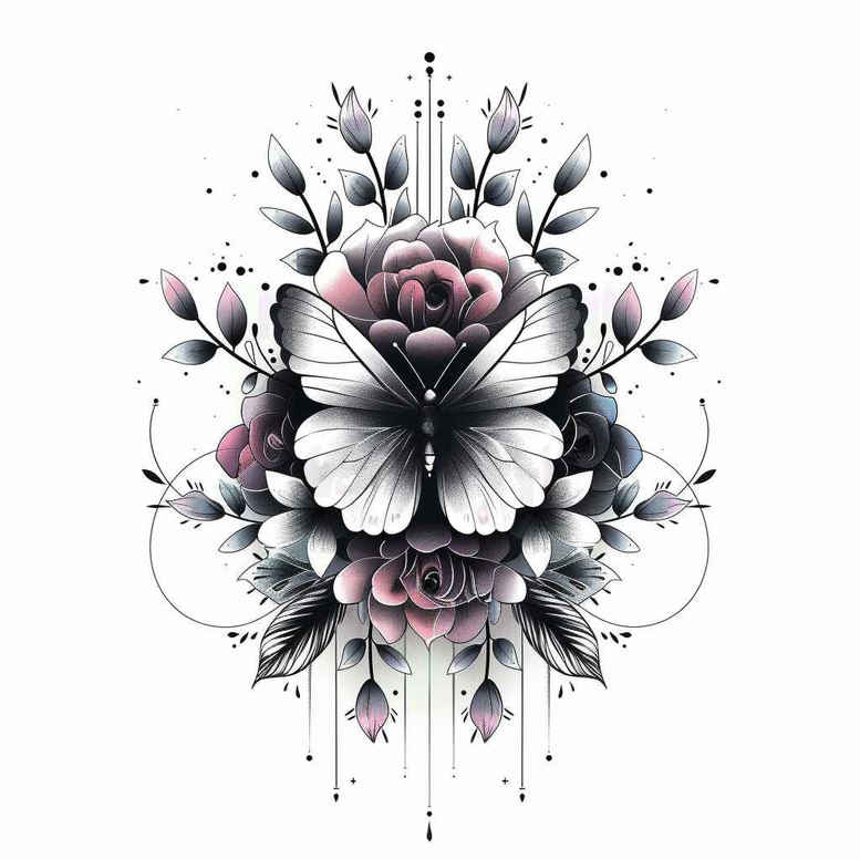 Motyle ćmy ważki - Free tattoo design ideas ai genereted - inkby.ai