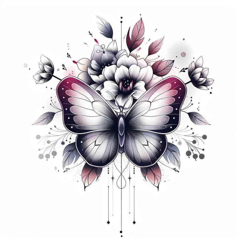 Motyle ćmy ważki - Free tattoo design ideas ai genereted - inkby.ai