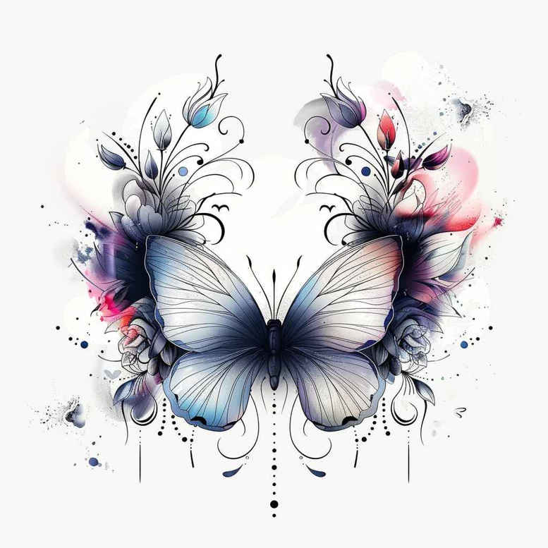 Motyle ćmy ważki - Free tattoo design ideas ai genereted - inkby.ai