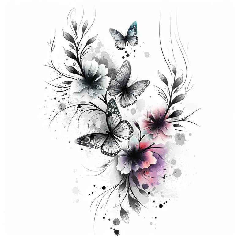 Motyle ćmy ważki - Free tattoo design ideas ai genereted - inkby.ai