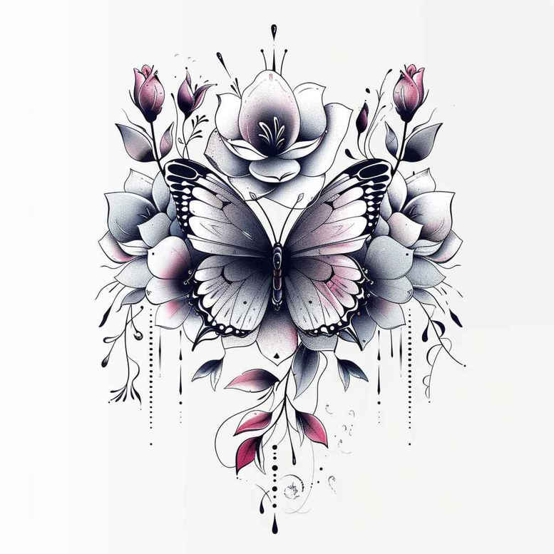 Motyle ćmy ważki - Free tattoo design ideas ai genereted - inkby.ai