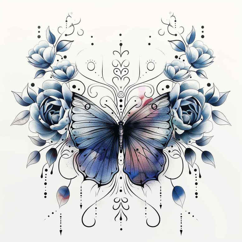 Motyle ćmy ważki - Free tattoo design ideas ai genereted - inkby.ai