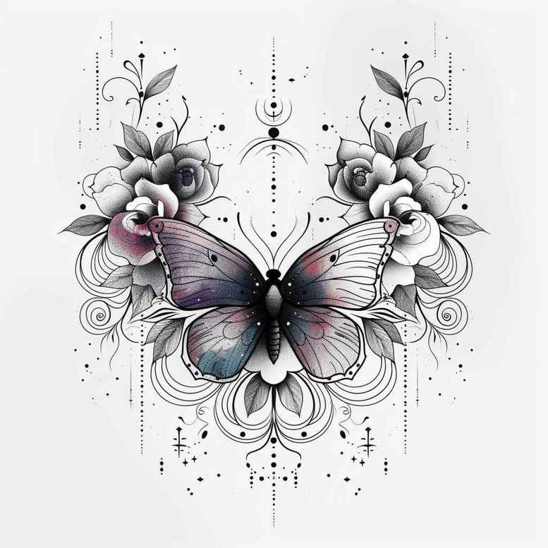Motyle ćmy ważki - Free tattoo design ideas ai genereted - inkby.ai