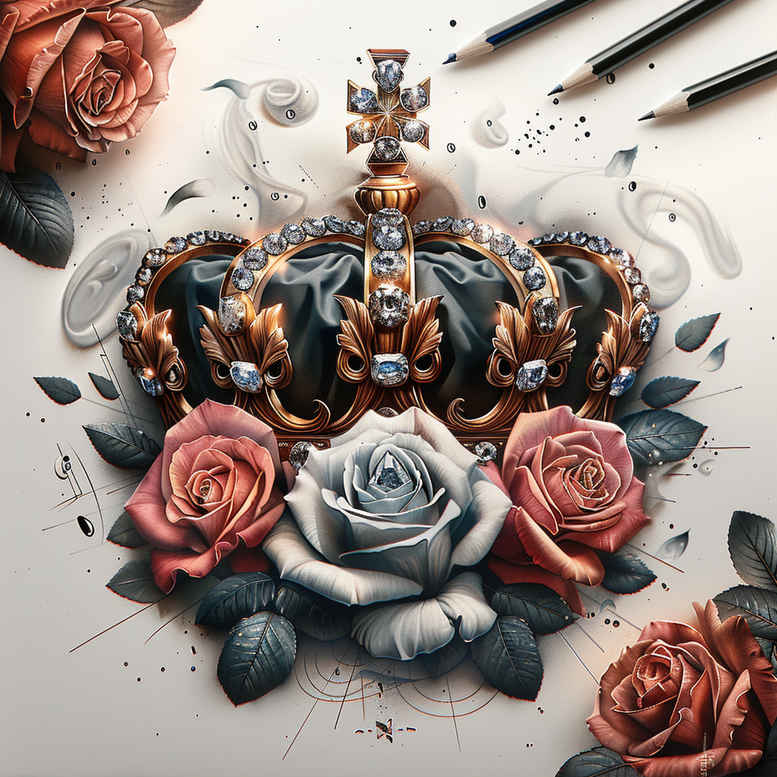 Korony i diamenty - Free tattoo design ideas ai genereted - inkby.ai