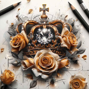 Korony i diamenty - Free tattoo design ideas ai genereted - inkby.ai