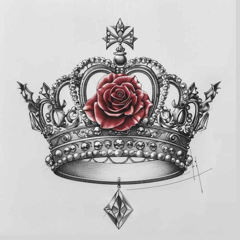 Korony i diamenty - Free tattoo design ideas ai genereted - inkby.ai