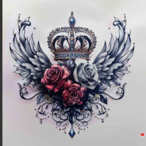 Korony i diamenty - Free tattoo design ideas ai genereted - inkby.ai