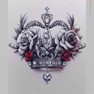Korony i diamenty - Free tattoo design ideas ai genereted - inkby.ai