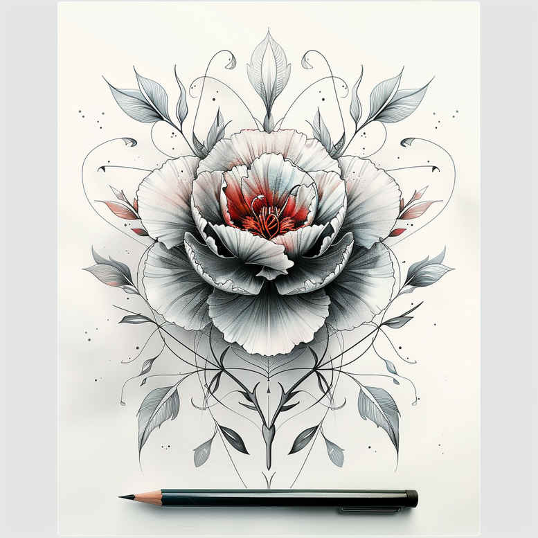Delikatne kwiaty - Free tattoo design ideas ai genereted - inkby.ai