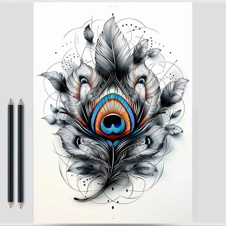 Piórka - Free tattoo design ideas ai genereted - inkby.ai