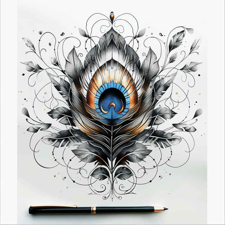 Piórka - Free tattoo design ideas ai genereted - inkby.ai