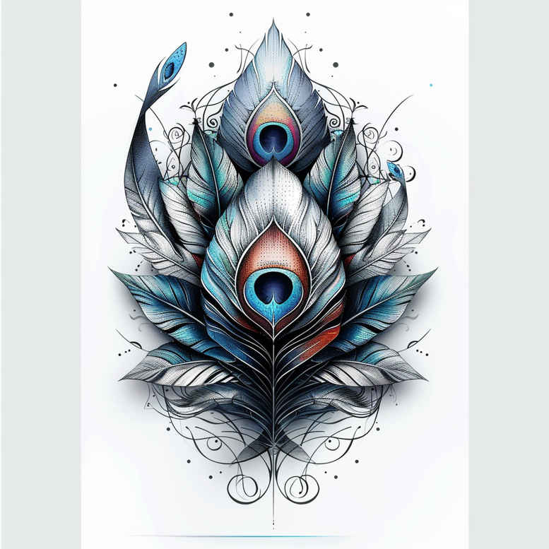 Piórka - Free tattoo design ideas ai genereted - inkby.ai