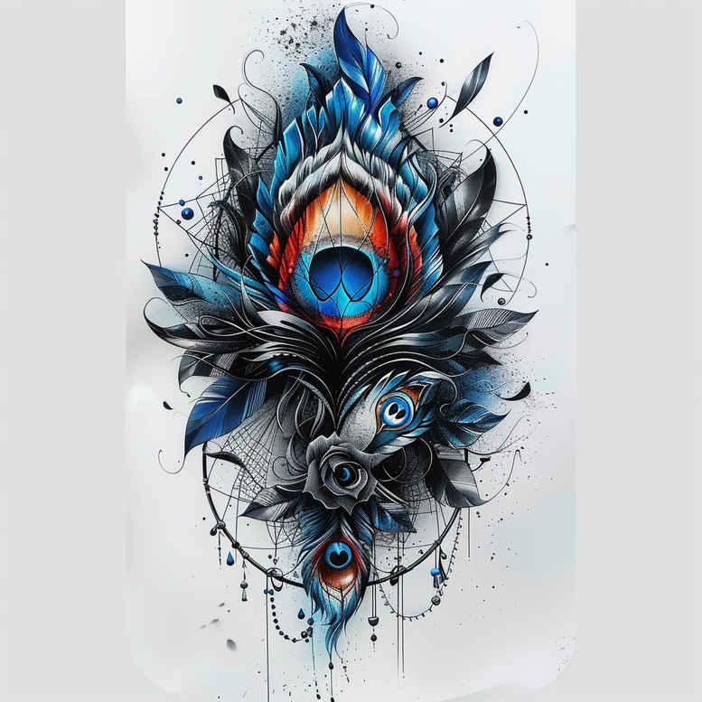 Piórka - Free tattoo design ideas ai genereted - inkby.ai