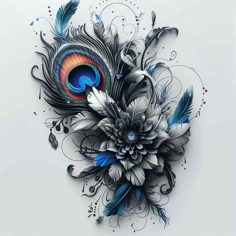 Piórka - Free tattoo design ideas ai genereted - inkby.ai