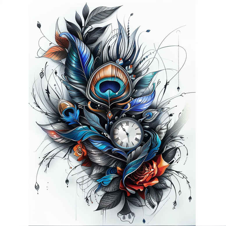 Piórka - Free tattoo design ideas ai genereted - inkby.ai
