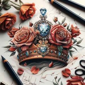 Korony i diamenty - Free tattoo design ideas ai genereted - inkby.ai