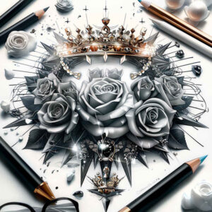 Korony i diamenty - Free tattoo design ideas ai genereted - inkby.ai