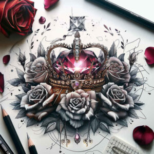 Korony i diamenty - Free tattoo design ideas ai genereted - inkby.ai