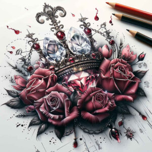 Korony i diamenty - Free tattoo design ideas ai genereted - inkby.ai