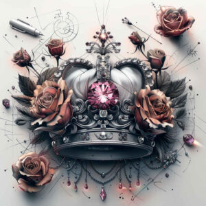 Korony i diamenty - Free tattoo design ideas ai genereted - inkby.ai
