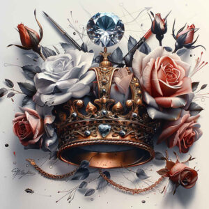 Korony i diamenty - Free tattoo design ideas ai genereted - inkby.ai