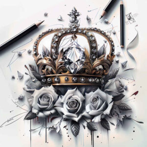 Korony i diamenty - Free tattoo design ideas ai genereted - inkby.ai