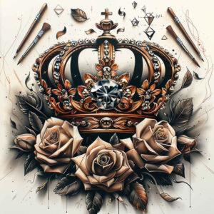 Korony i diamenty - Free tattoo design ideas ai genereted - inkby.ai