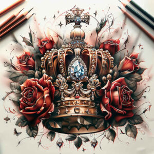 Korony i diamenty - Free tattoo design ideas ai genereted - inkby.ai