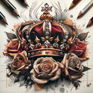 Korony i diamenty - Free tattoo design ideas ai genereted - inkby.ai
