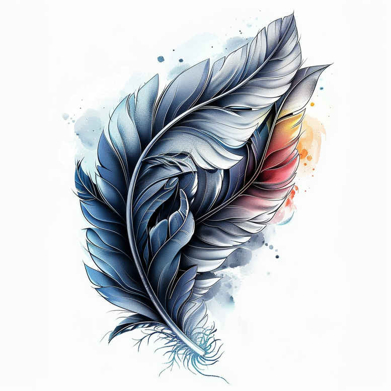 Piórka - Free tattoo design ideas ai genereted - inkby.ai