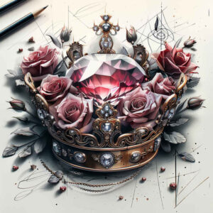 Korony i diamenty - Free tattoo design ideas ai genereted - inkby.ai