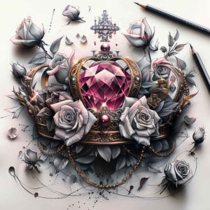 Korony i diamenty - Free tattoo design ideas ai genereted - inkby.ai