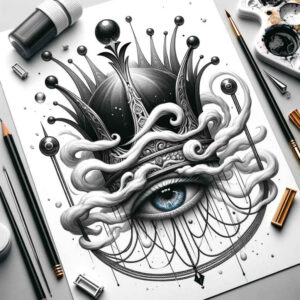 Korony i diamenty - Free tattoo design ideas ai genereted - inkby.ai