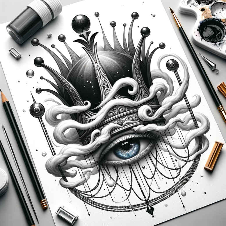Korony i diamenty - Free tattoo design ideas ai genereted - inkby.ai