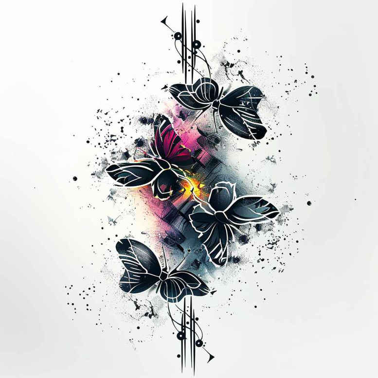 Motyle ćmy ważki - Free tattoo design ideas ai genereted - inkby.ai