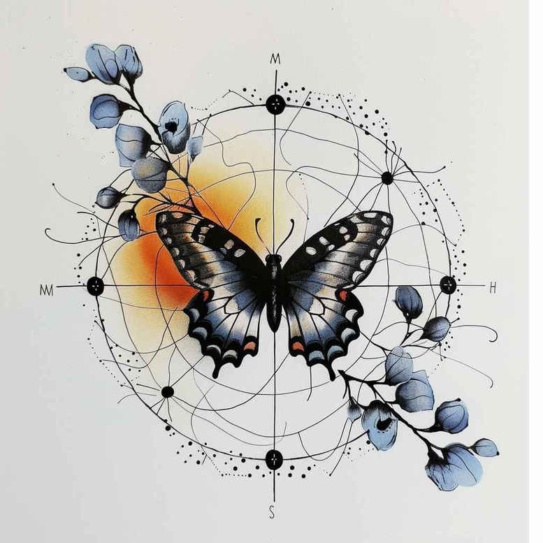 Motyle ćmy ważki - Free tattoo design ideas ai genereted - inkby.ai