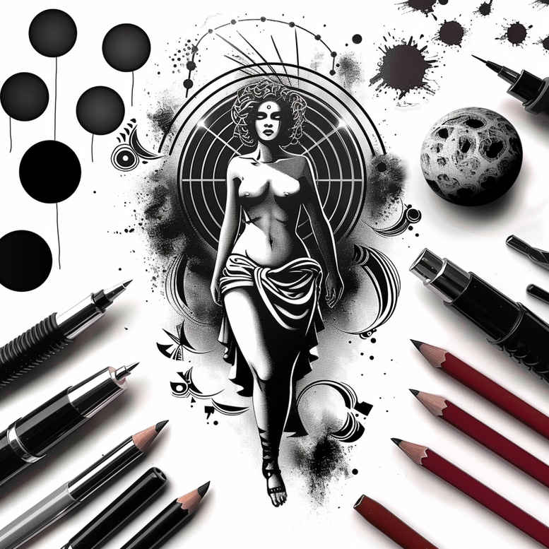Postacie. - Free tattoo design ideas ai genereted - inkby.ai
